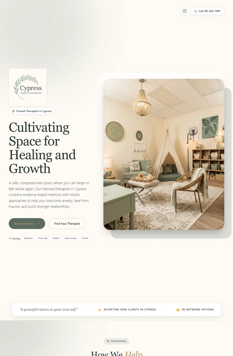 Cypress Therapy & Counseling — Live Website Preview