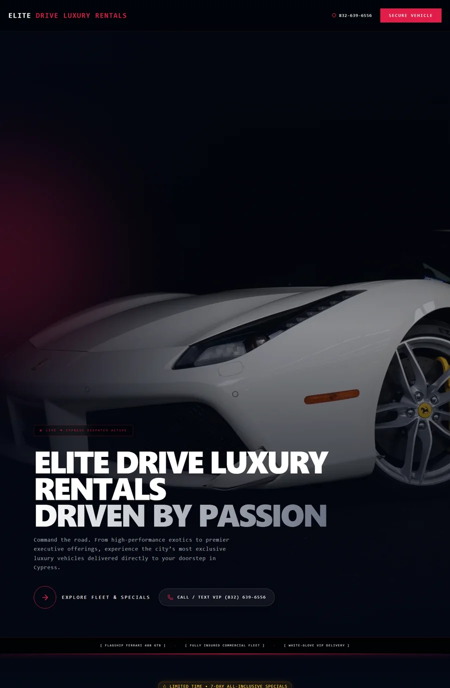 Elite Drive Luxury Rental — Live Website Preview