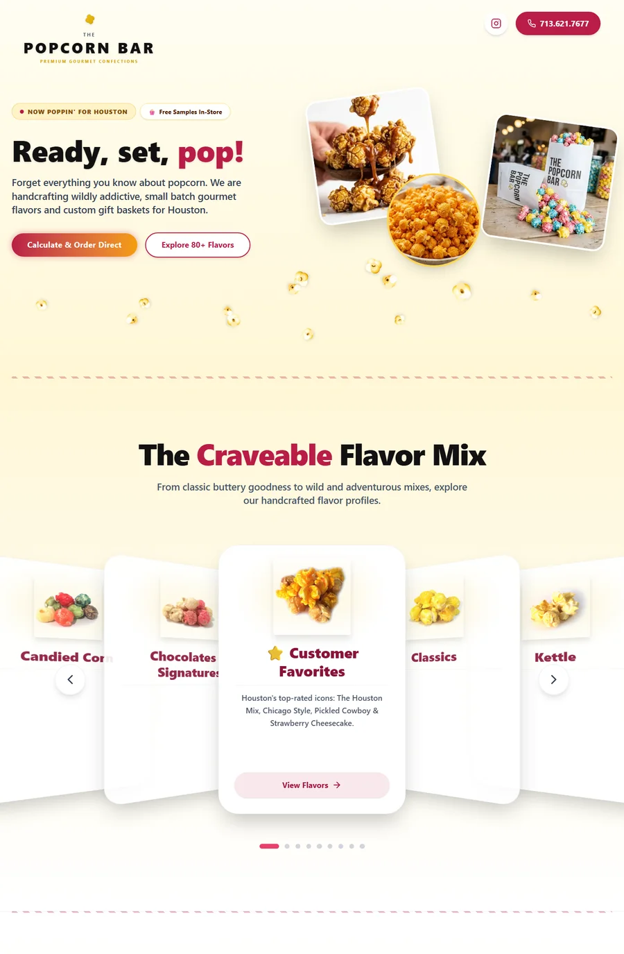 The Popcorn Bar — Live Website Preview
