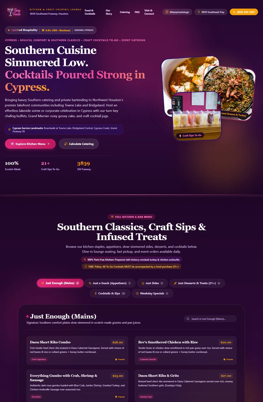 Tipsy Treats To Go — Live Website Preview