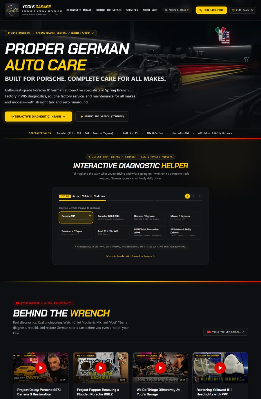 Yogi's Garage — Live Website Preview